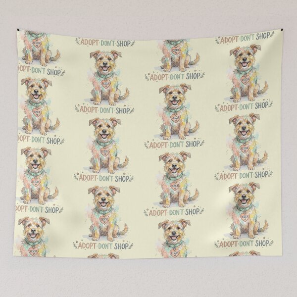 Item preview, Cute Watercolor Rescue Dog Adopt Dont Shop Art designed and sold by bvdesignart.