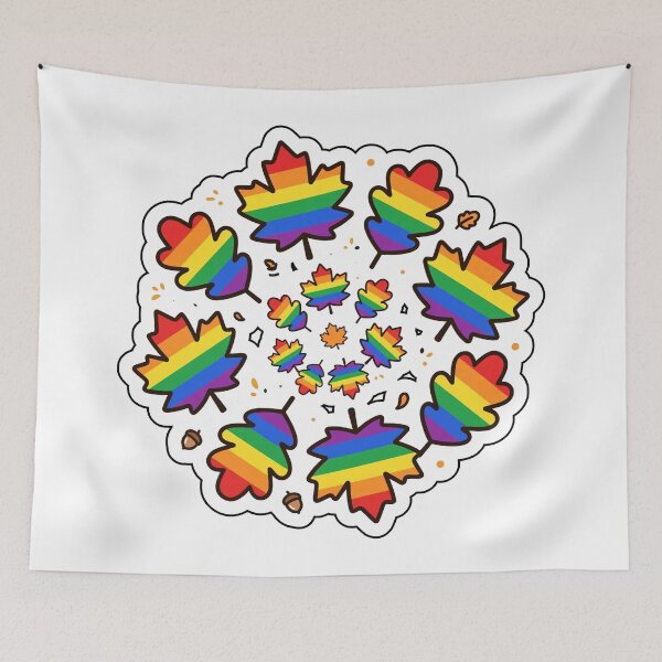 Item preview, Rainbow Autumn Leaves Fall Swirl designed and sold by StateofQueer.