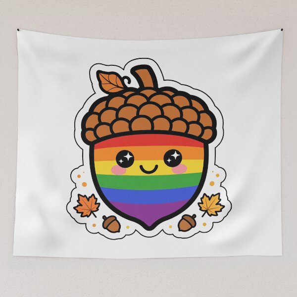 Item preview, Cute Rainbow Acorn Fall Buddy designed and sold by StateofQueer.