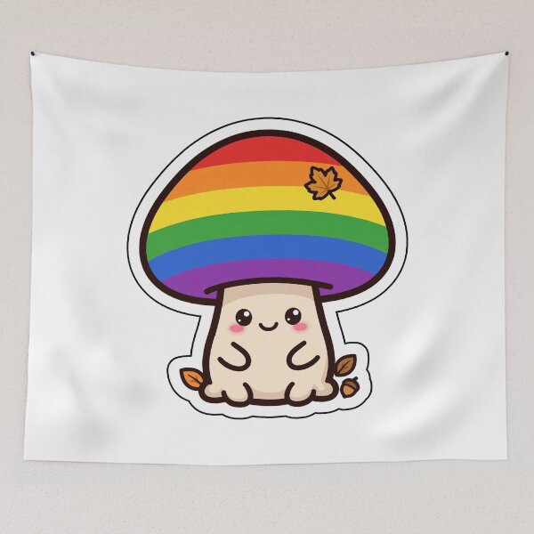 Item preview, Cottagecore Rainbow Mushroom Friend designed and sold by StateofQueer.