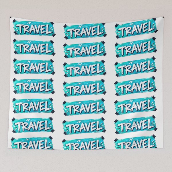 Item preview, Travel Adventure Turquoise Brush Lettering Design designed and sold by ali prints.