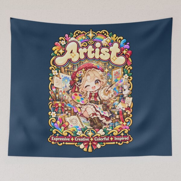 Item preview, Kawaii Artist – Colorful Chibi Painter Girl designed and sold by MetaModel Editions.