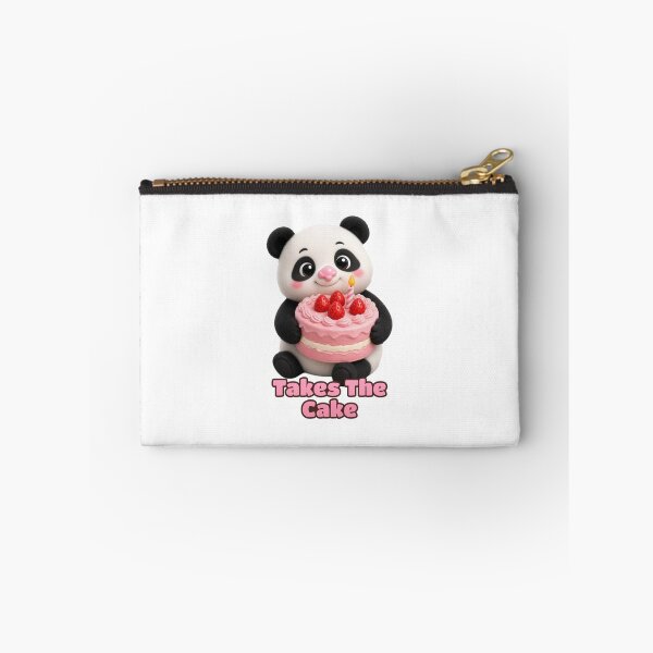 Item preview, Takes The Cake Cute Baby Panda Stealing Strawberry Birthday Cake Funny Idiom Sticker designed and sold by glitchman2.