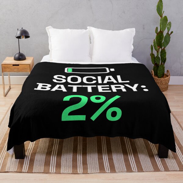 Item preview, Social Battery 2% Introvert Humor designed and sold by ccontrabasso.