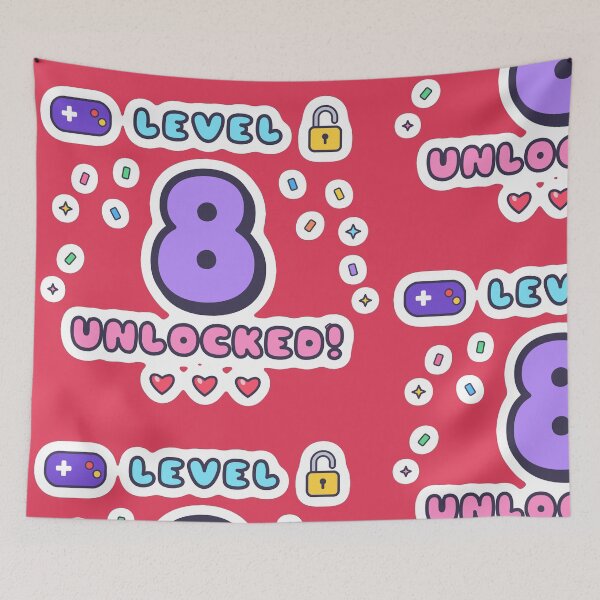 Item preview, Level 8 Unlocked Birthday Shirt, Gamer Birthday Boy Girl Tee, Nth Birthday Video Game Gift for Kids designed and sold by MinimalMotif.