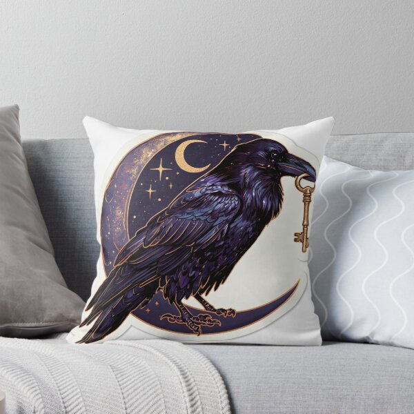 Item preview, Raven with a Skeleton Key and Crescent Moon designed and sold by Dragos Nicolae  Dragomirescu.