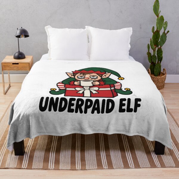 Item preview, Underpaid Elf – Funny Tired Christmas Elf with Coffee Work Humor designed and sold by RekiStyle.