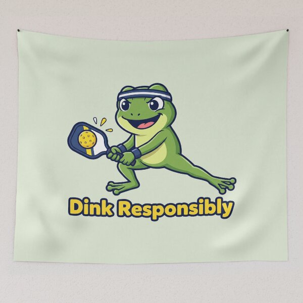 Aperçu de l'œuvre Pickleball Frog Dink de manière responsable créée et vendue par Rariks.