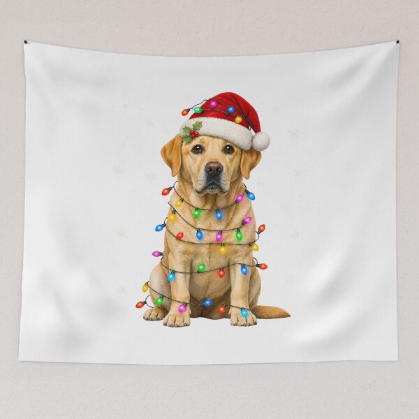 Item preview, Funny Christmas Labrador Retriever Dog Santa Hat Lights designed and sold by Luminatelier.