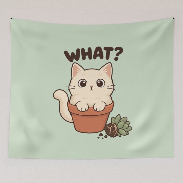 Item preview, What? Guilty Cat in a Plant Pot – Cheeky Birthday Gift for Cat Lovers designed and sold by Im-Ara.