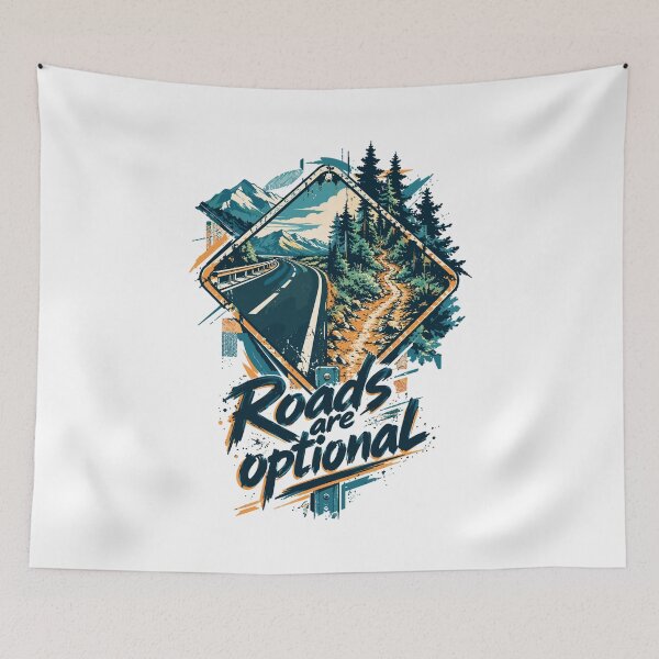 Item preview, Gravel Bike Sign - Roads Are Optional Design designed and sold by Pineapple-Tree.