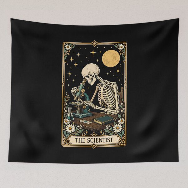 Item preview, The Scientist Skeleton Tarot Card Science designed and sold by andre-hollow.