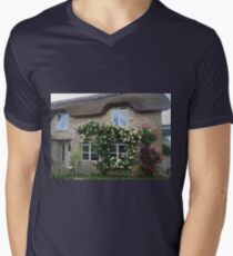 Roses On The Wall (Country Cottage) Men's V-Neck T-Shirt