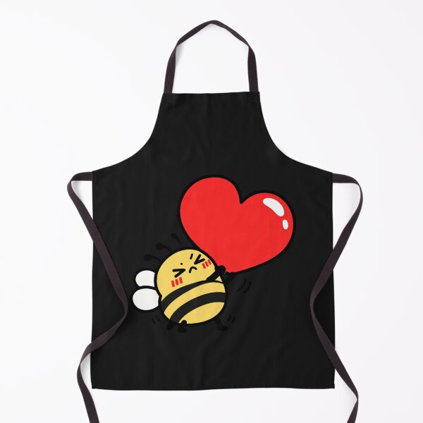 Item preview, Abeja divertida levantando un corazón rojo gigante – Lindo dibujo de abeja kawaii designed and sold by ColorSplash123.