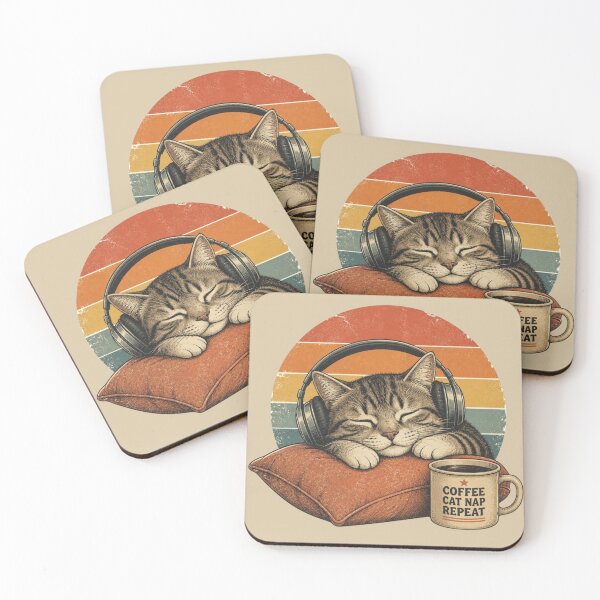 Item preview, Copy of Sleepy Cat Coffee Nap – Retro Cat Lover Vintage Cozy Coffee Design designed and sold by Zenvique Art.