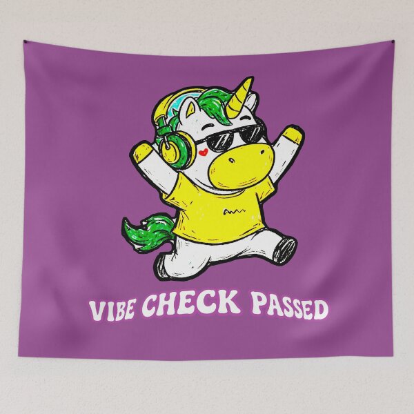 Item preview, Vibe Check Passed Funny Unicorn DJ Cute Unicorn Music designed and sold by AstronautMerch.