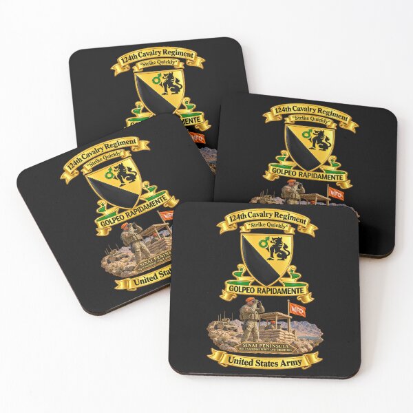 Item preview, Army - 124th Cavalry Regiment - DUI - I Strike Quickly - Sinai Peninsula, MFO - United States Army - 3D - Transparent designed and sold by Military Insignia Products.