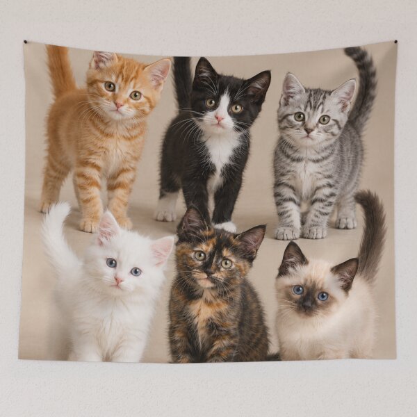 Item preview, Six Adorable Kittens Cute Cat Portrait designed and sold by BloomOfDesign.