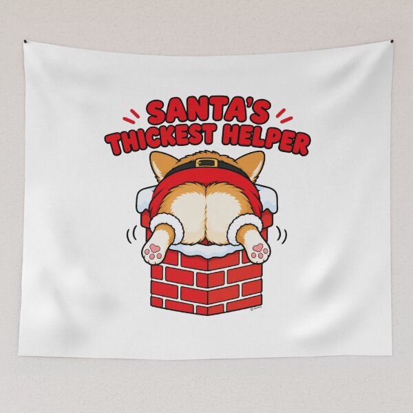 Item preview, Santa’s Thickest Helper – Funny Christmas Dog Corgi designed and sold by Nina Viva.