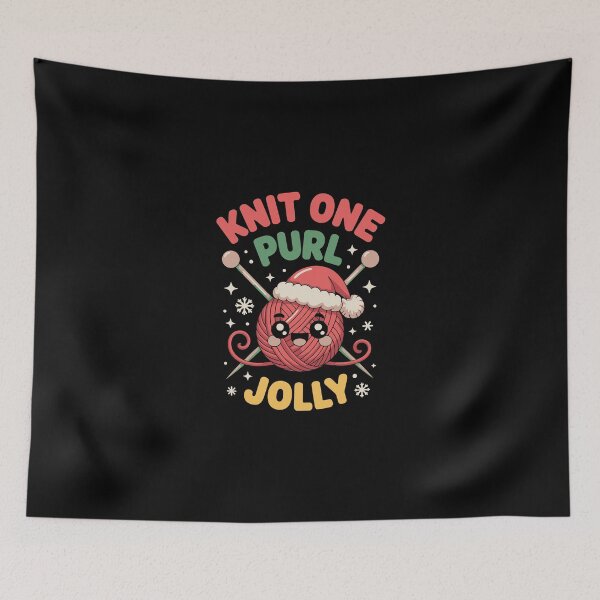 Item preview, Knit One Purl Jolly Christmas Yarn Knitting Art designed and sold by jkrphoto.
