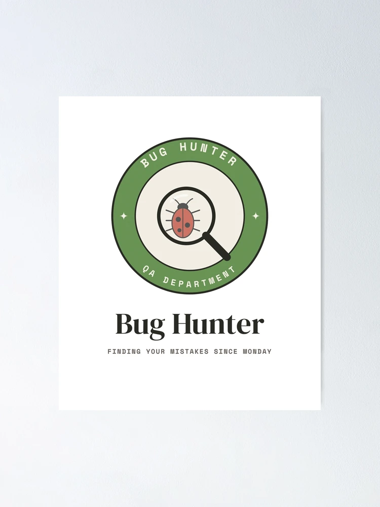 Imagen 1 de 3, Póster con la obra Bug Hunter QA Tester Badge - Software Testing, diseñada y vendida por Rilindi.