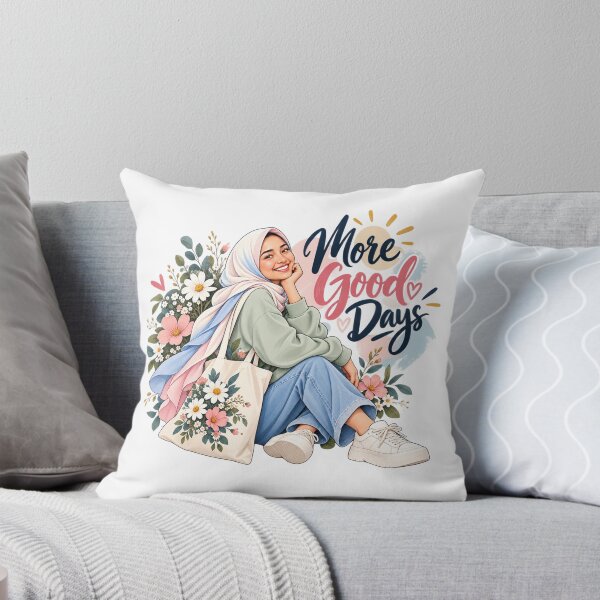 Item preview, More Good Days – Hijabi Girl Floral Sticker designed and sold by NourTaiba.