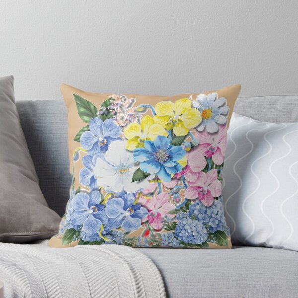 Item preview, Watercolor Blue Yellow Pink Floral Bouquet Art designed and sold by LaGala.
