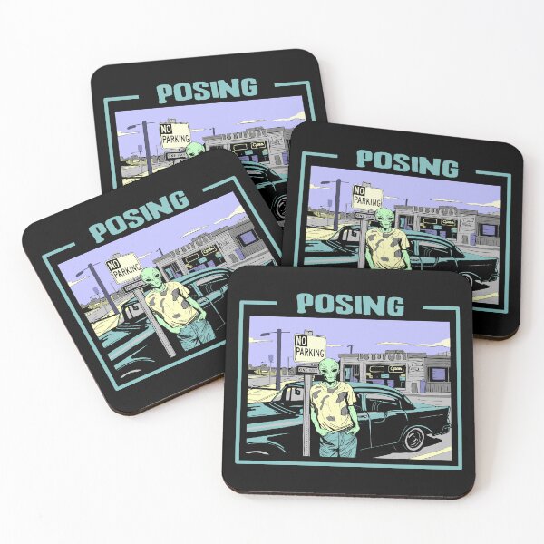 Item preview, Posing Alien Classic Car Daylight Scene designed and sold by ILLUSTRAZON.