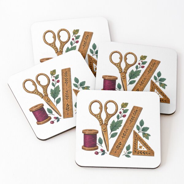 Item preview, Brass Scissors, Ruler and Set Square designed and sold by H. Doucette Studio.