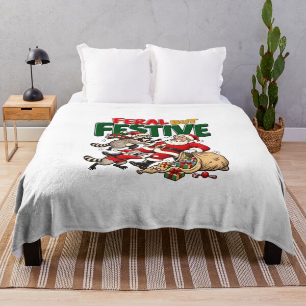 Item preview, Feral But Festive Raccoon Christmas designed and sold by MelisandeHare.