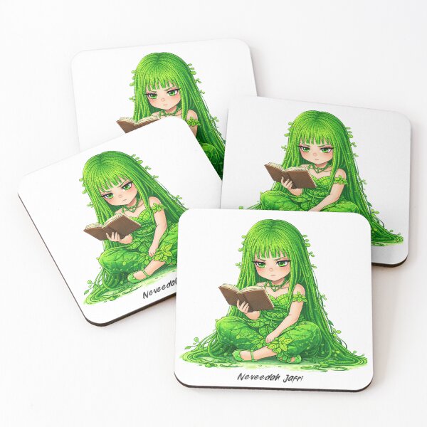 Item preview, Neveedah Jafri Reading Books Character green moss leaves grass girl designed and sold by NeveedahJafri.