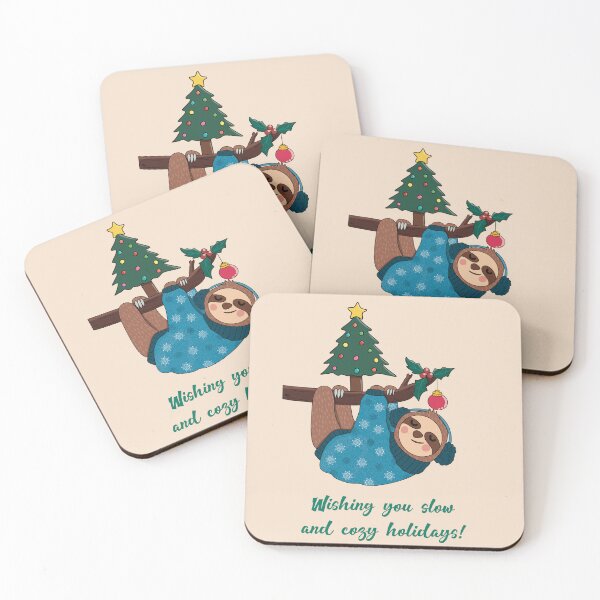 Item preview, Slow and Cozy Holidays | Cute Christmas Sloth designed and sold by Becky-Poppins.