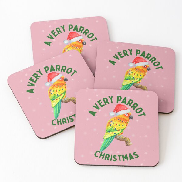 Item preview, A Very Parrot Christmas - Sun Conure Bird Pun designed and sold by Ivy Lily Art.