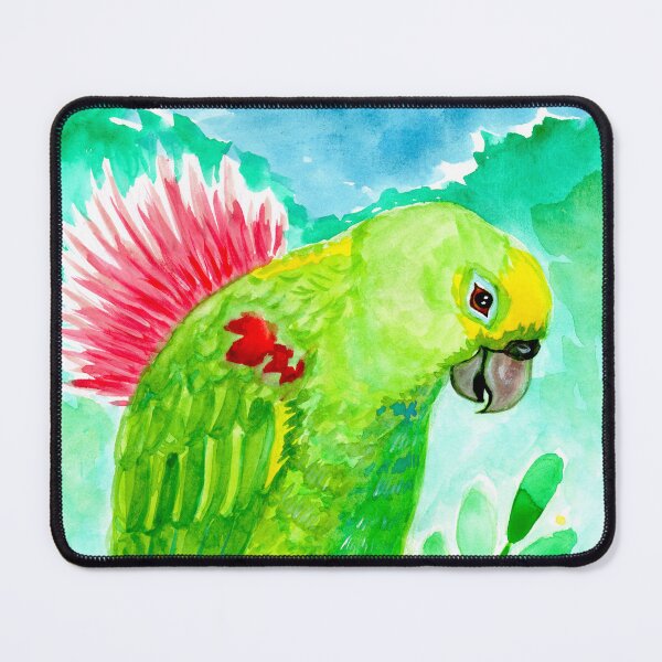 Item preview, Amazon Parrot Bird and Flower Watercolor designed and sold by Ivy Lily Art.