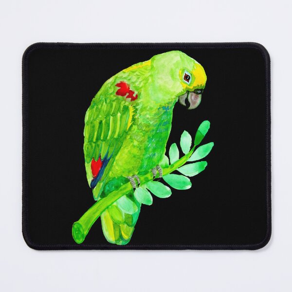 Item preview, Cute Smiling Green Amazon Parrot in Watercolor designed and sold by Ivy Lily Art.