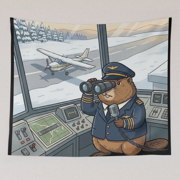 Item preview, Tower, We Have a Shadow – Groundhog Air Traffic Controller with Binoculars designed and sold by EMaviation_.