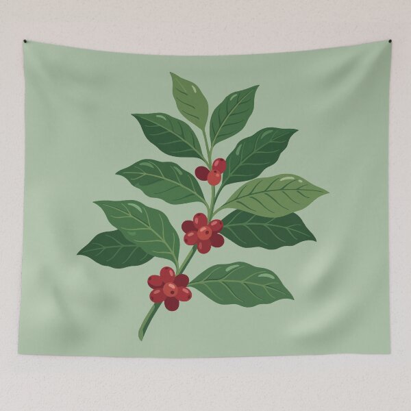 Item preview, Botanical Coffee Plant Branch and Red Beans designed and sold by AIG - Andrei Ilie Graphics.