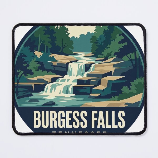Item preview, Burgess Falls Tennessee Cascade Steps Circle Badge Sticker designed and sold by DetourDgn.