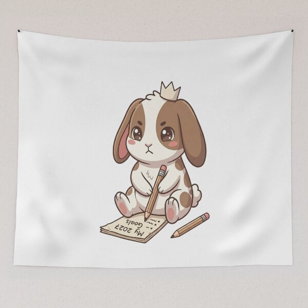 Item preview, Cute Bunny Writing 2027 Goals    designed and sold by Ella_Sketch.