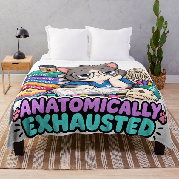 Item preview, Anatomically Exhausted Funny Veterinary Student Cat Anatomy designed and sold by Bettybee00.