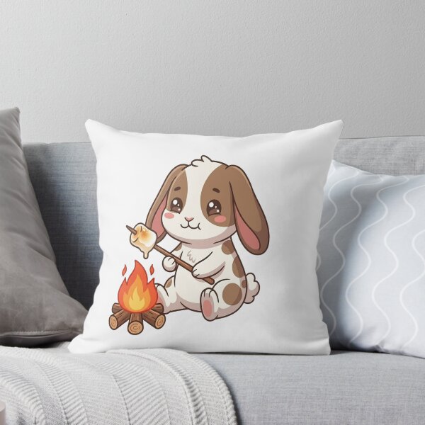 Item preview, Cute Bunny Roasting Marshmallow Campfire    designed and sold by Ella_Sketch.