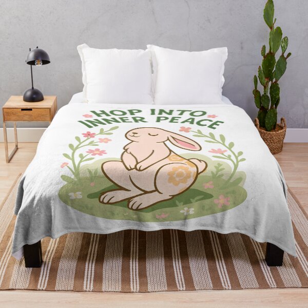 Item preview, Floral Bunny Inner Peace Yoga Meadow Illustration designed and sold by 108stillness.