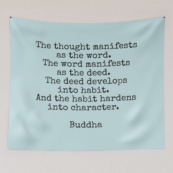 Item preview, The thought manifests as the word - Buddha vintage typewriter style designed and sold by Inspirationmotivation.