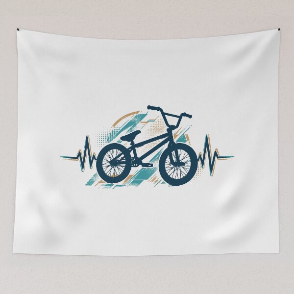 Item preview, BMX Heartbeat ECG: Minimalist Silhouette Design designed and sold by Pineapple-Tree.