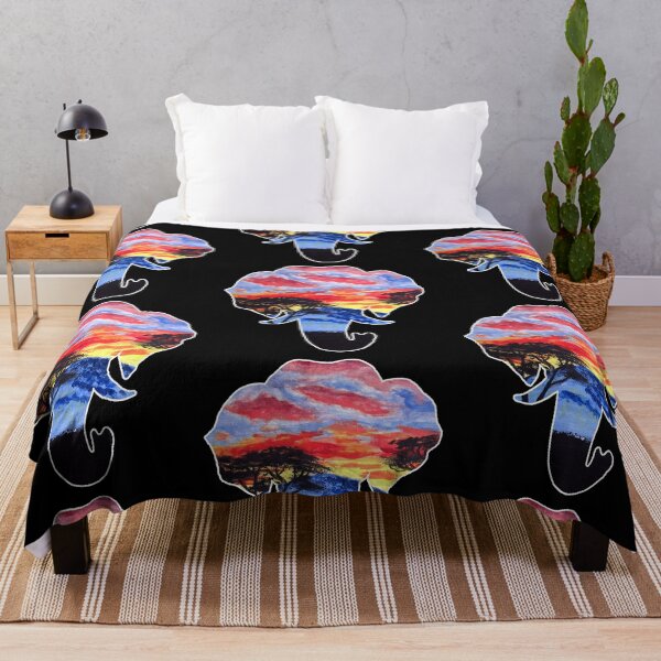 Item preview, African Sunset Landscape Elephant designed and sold by Ivy Lily Art.