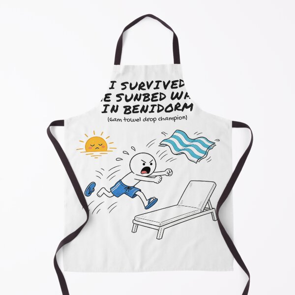 Item preview, I Survived The Sunbed Wars In Benidorm Funny Towel Holiday Word Art designed and sold by Sunset Press Studio.