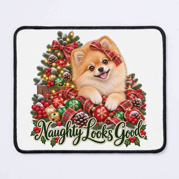 Item preview, Naughty Looks Good Christmas Pomeranian designed and sold by J-CCreations.