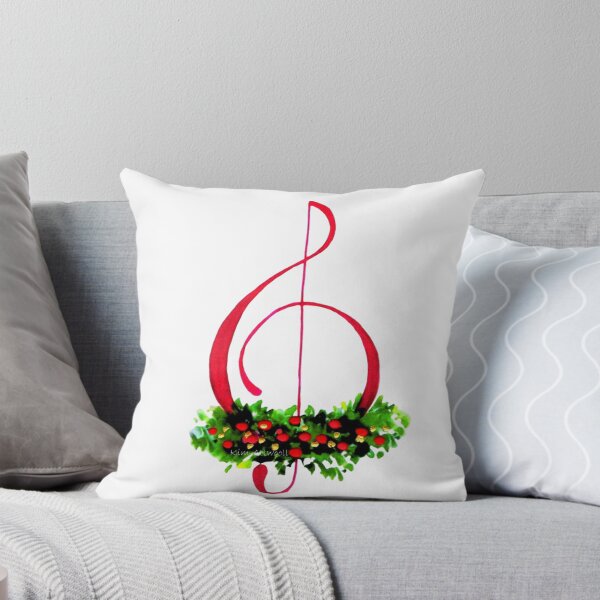 Item preview, Red Christmas treble clef with garland and berries. designed and sold by aswoa.