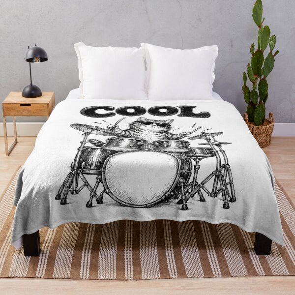 Item preview, Cat Playing Drums Sunglasses Cool Drummer Cat designed and sold by GiggleDropCo.
