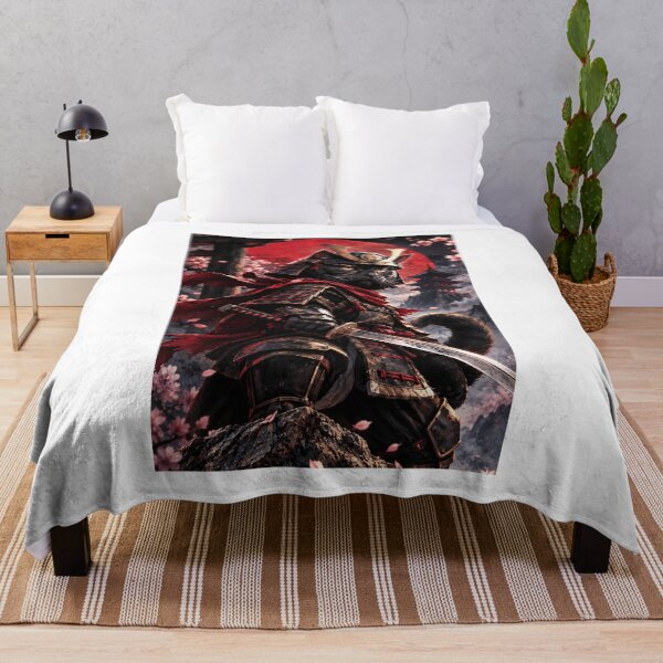 Item preview, Black Cat Samurai – Warrior of the Crimson Moon | Japanese Dark Fantasy Cat Art designed and sold by Ahsan393.